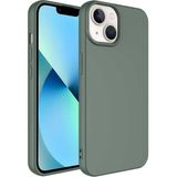 Case 4U Apple iPhone 14 Max Kılıf 3D Kamera Korumalı İçi Kadife Mara Lansman Yumuşak Kapak Koyu Yeşil - iPhone 14 Plus