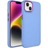 Case 4U Apple iPhone 14 Plus Kılıf Metal Çerçeve Hassas Butonlu Renkli Içi Kadife Lansman Kılıfı Luna Kapak Lila