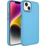 Case 4U Apple iPhone 14 Plus Kılıf Metal Çerçeve Hassas Butonlu Renkli Içi Kadife Lansman Kılıfı Luna Kapak Sierra Mavisi