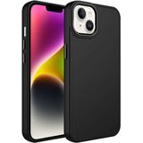 Case 4U Apple iPhone 14 Plus Kılıf Metal Çerçeve Hassas Butonlu Renkli Içi Kadife Lansman Kılıfı Luna Kapak Siyah