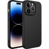 Case 4U Apple iPhone 14 Pro Kılıf Kamera Korumalı Içi Kadife Logosuz Mara Lansman Silinebilir Arka Kapak Mat Siyah