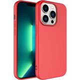 Case 4U Apple iPhone 14 Pro Max Kılıf 3D Kamera Korumalı İçi Kadife Mara Lansman Yumuşak Kapak Kırmızı