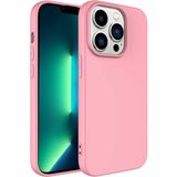 Case 4U Apple iPhone 14 Pro Max Kılıf 3D Kamera Korumalı İçi Kadife Mara Lansman Yumuşak Kapak Pembe