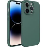 Case 4U Apple iPhone 14 Pro Max Kılıf Kamera Korumalı Içi Kadife Logosuz Mara Lansman Silinebilir Arka Kapak Koyu Yeşil