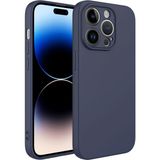 Case 4U Apple iPhone 14 Pro Max Kılıf Kamera Korumalı Içi Kadife Logosuz Mara Lansman Silinebilir Arka Kapak Lacivert