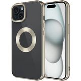 Case 4u Apple iPhone 15 Kamera Çerçeveli Logo Gösteren Omega Kılıf Titanyum