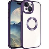 Case 4U Apple iPhone 15 Kılıf Kamera Korumalı Logo Gösteren Omega Kapak Derin Mor