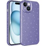 Case 4u Apple iPhone 15 Kılıf Kamera Korumalı Simli Lüks Koton Kapak Mor