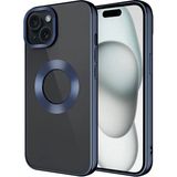 Case 4u Apple iPhone 15 Plus Kamera Çerçeveli Logo Gösteren Omega Kılıf Lacivert