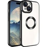 Case 4U Apple iPhone 15 Plus Kılıf Kamera Korumalı Logo Gösteren Omega Kapak Siyah