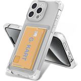 Case 4u Apple iPhone 15 Pro Kılıf Airbag Tasarımlı Şeffaf Kartlıklı G-Kart Kapak