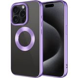 Case 4u Apple iPhone 15 Pro Max Kamera Çerçeveli Logo Gösteren Omega Kılıf Lila
