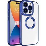 Case 4U Apple iPhone 15 Pro Max Kılıf Kamera Korumalı Logo Gösteren Omega Kapak Midnight - Midnight Blue