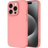 Case 4u Apple iPhone 15 Pro Uyumlu Kılıf Kamera Korumalı Içi Kadife Logosuz Mara Lansman Silinebilir Kılıf Pembe