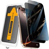 Case 4u Apple iPhone 17 2.5d Oliv Privacy Temperli Cam Ekran Koruyucu + Kolay Uygulama Aparatı - Şeffaf