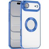 Case 4u Apple iPhone 17 Air Kılıf Kamera Korumalı Logo Gösteren Omega Kapak Mavi