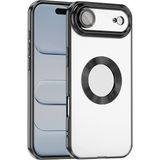 Case 4u Apple iPhone 17 Air Kılıf Kamera Korumalı Logo Gösteren Omega Kapak Siyah