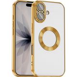 Case 4u Apple iPhone 17 Kılıf Kamera Korumalı Logo Gösteren Omega Kapak Gold