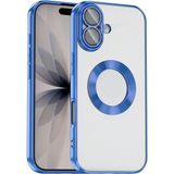 Case 4u Apple iPhone 17 Kılıf Kamera Korumalı Logo Gösteren Omega Kapak Mavi