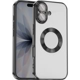 Case 4u Apple iPhone 17 Kılıf Kamera Korumalı Logo Gösteren Omega Kapak Siyah