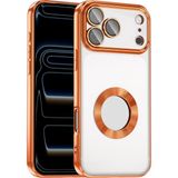 Case 4u Apple iPhone 17 Pro Kılıf Kamera Korumalı Logo Gösteren Omega Kapak Rose Gold