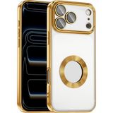 Case 4u Apple iPhone 17 Pro Max Kılıf Kamera Korumalı Logo Gösteren Omega Kapak Gold