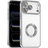 Case 4u Apple iPhone 17 Pro Max Kılıf Kamera Korumalı Logo Gösteren Omega Kapak Gümüş