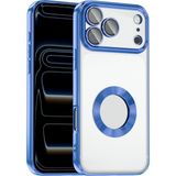 Case 4u Apple iPhone 17 Pro Max Kılıf Kamera Korumalı Logo Gösteren Omega Kapak Mavi