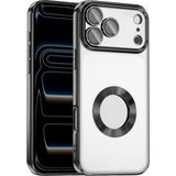 Case 4u Apple iPhone 17 Pro Max Kılıf Kamera Korumalı Logo Gösteren Omega Kapak Siyah