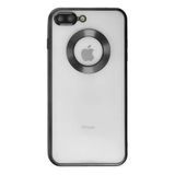 Case 4U Apple iPhone 7 Plus / 8 Plus Kılıf Kamera Korumalı Logo Gösteren Omega Kapak Siyah - iPhone 7/8 Plus