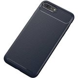 Case 4U Apple iPhone 7 Plus / 8 Plus Kılıf Rugged Armor Karbon Desenli Lüx Negro Silikon Arka Kapak Lacivert