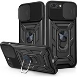 Case 4u Apple Iphone 7 Plus Kılıf Ultra Korumalı Yüzüklü Manyetik Sürgülü Vega Kapak Siyah