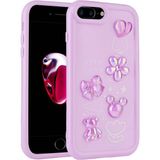 Case 4u Apple iPhone 8 Plus Kabartma Figürlü Parlak Toys Silikon Kılıf Mor
