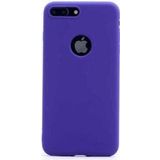 Case 4U Apple iPhone 8 Plus Kılıf Klasik Mat Renkli Yumuşak Premier Silikon Mor