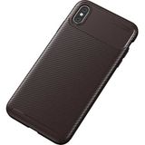 Case 4U Apple iPhone X Kılıf Rugged Armor Karbon Desenli Lüx Negro Silikon Arka Kapak Kahverengi
