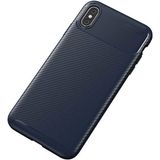Case 4U Apple iPhone XS Kılıf Rugged Armor Karbon Desenli Lüx Negro Silikon Arka Kapak Lacivert