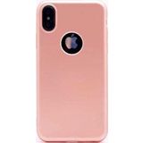 Case 4U Apple iPhone XS Max Kılıf Klasik Mat Renkli Yumuşak Premier Silikon Rose Gold