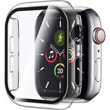 Case 4U Apple Watch Seri 1/2/3/4/5/6/7/8/SE/Ultra 38mm 40mm 41mm 42mm 44mm 45mm 49mm Kasa ve Ekran Koruyucu 360 Koruma Gard 01 Şeffaf - Saydam