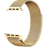 Case 4U Apple Watch Seri 1/2/3/4/5/6/7/8/SE/Ultra 38mm 40mm 41mm 42mm 44mm 45mm 49mm Kordon Kayış Metal Hasır Milano Loop KRD-01 Altın