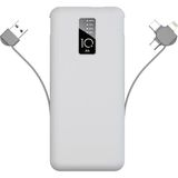 Case 4U Beyaz Pw-05 Hızlı LED Göstergeli Micro Lightning Type-C Kablolu Taşınabilir Powerbank 10000MAH
