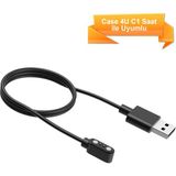 Case 4U C4U C1 Akıllı Saat Şarj Cihazı - Şarj Kablosu - Siyah