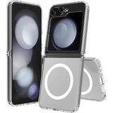 Case 4u Galaxy Z Flip 6 Uyumlu Kılıf Magsafe Şarj Özellikli Şeffaf Sert Pc Embos Kapak Şeffaf