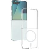 Case 4U Galaxy Z Flip 8 Kamera Korumalı M-Safe Şarj Özellikli Şeffaf London Sert PC Kılıf - Şeffaf