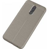 Case 4U Huawei Mate 10 Lite Kılıf Rugan Armor Deri Görünümlü Yüksek Kalite Silikon Niss Gri