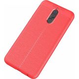 Case 4U Huawei Mate 10 Lite Kılıf Rugan Armor Deri Görünümlü Yüksek Kalite Silikon Niss Kırmızı