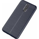 Case 4U Huawei Mate 10 Lite Kılıf Rugan Armor Deri Görünümlü Yüksek Kalite Silikon Niss Lacivert