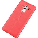 Case 4U Huawei Mate 10 Pro Kılıf Rugan Armor Deri Görünümlü Yüksek Kalite Silikon Niss Kırmızı