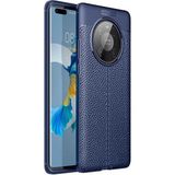 Case 4U Huawei Mate 40 Pro Kılıf Rugan Armor Deri Görünümlü Yüksek Kalite Silikon Niss Lacivert