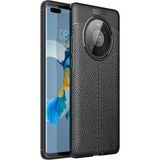 Case 4U Huawei Mate 40 Pro Kılıf Rugan Armor Deri Görünümlü Yüksek Kalite Silikon Niss Siyah