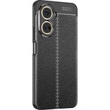 Case 4U Huawei Nova 10 SE Kılıf Rugan Armor Deri Görünümlü Yüksek Kalite Silikon Niss Siyah